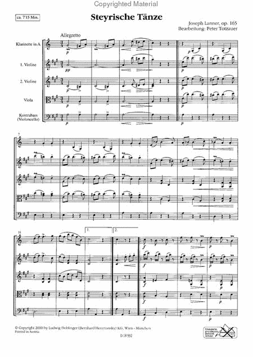 Steyrische Tanze op. 165