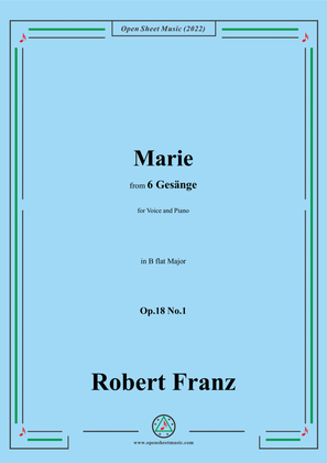 Book cover for Franz-Marie,in B flat Major,Op.18 No.1,for Voice and Piano