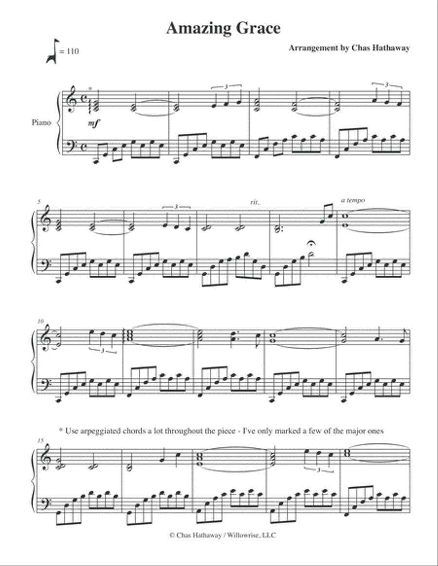 Amazing Grace Amazing Grace Piano Solo scores gallery preview page 2