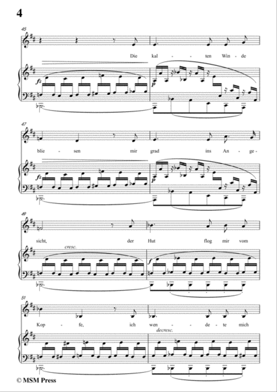 Schubert-Der Lindenbaum,Op.89,No.5,in D Major,for Voice and Piano Voice Solo scores gallery preview page 6