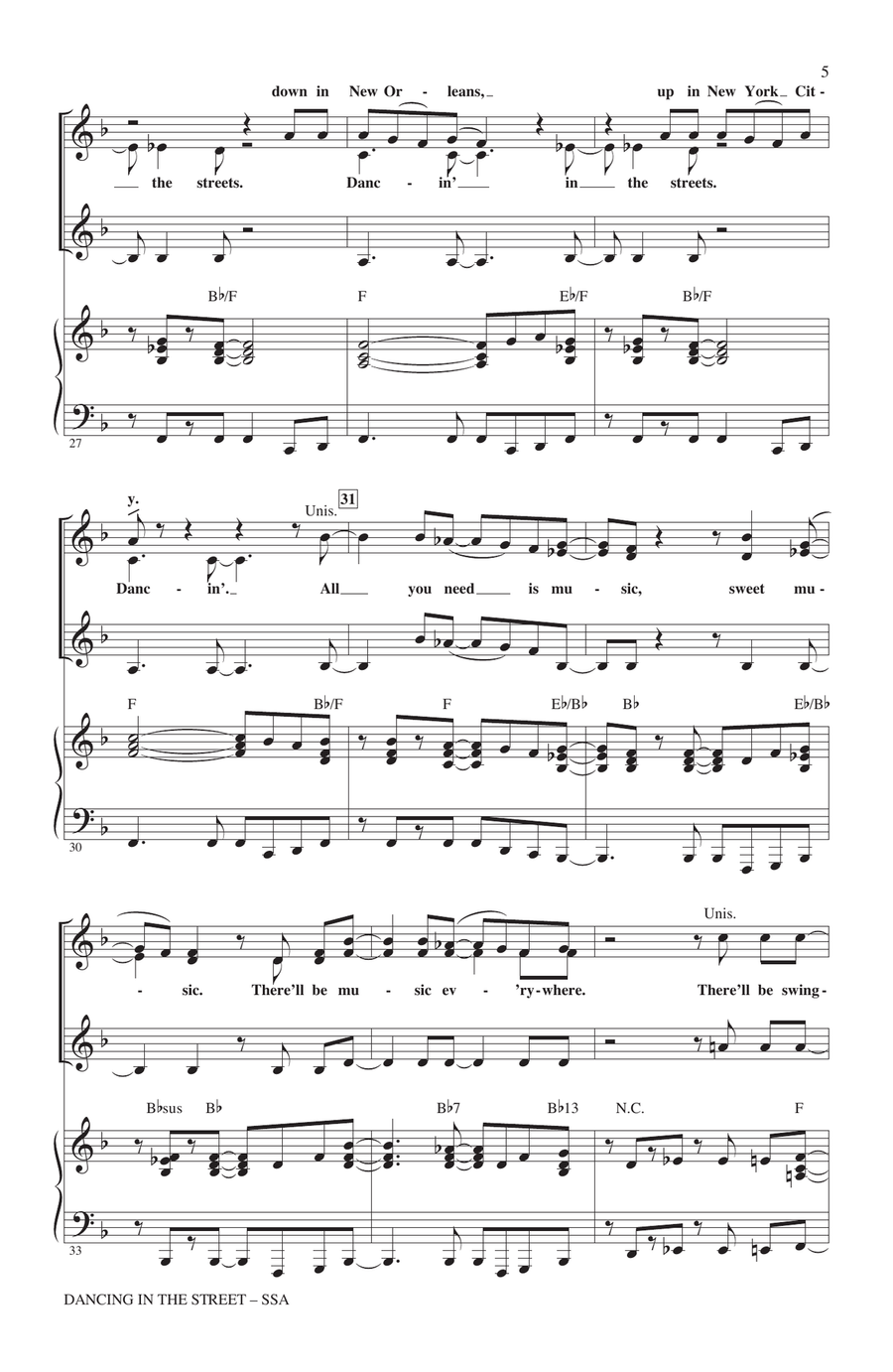 Dancing In The Street SSA scores gallery preview page 4