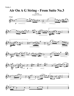Book cover for Air On A G String by Bach (arranged for String Trio)