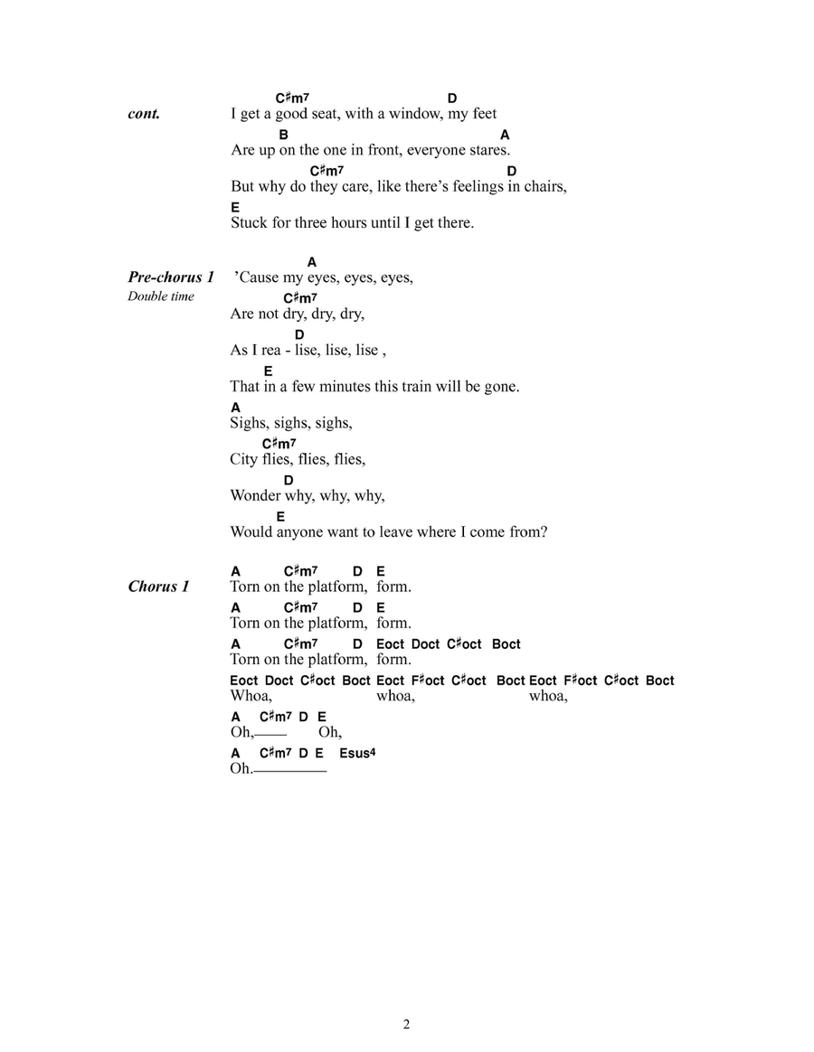 Torn On The Platform Easy Guitar scores gallery preview page 2