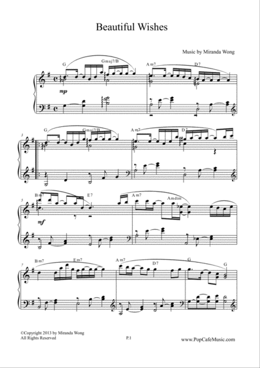 Beautiful Wishes - New Age Piano Music by Miranda Wong Piano Solo scores gallery preview page 2