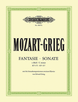 Book cover for Fantasia & Sonata for Piano in C minor K475/457 with 2nd Pno. Part by Edv. Grieg