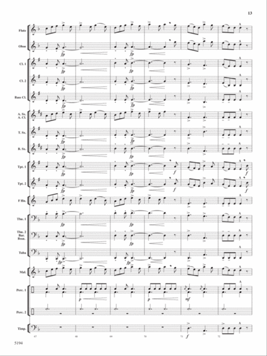 Under An Irish Sky Concert Band scores gallery preview page 12