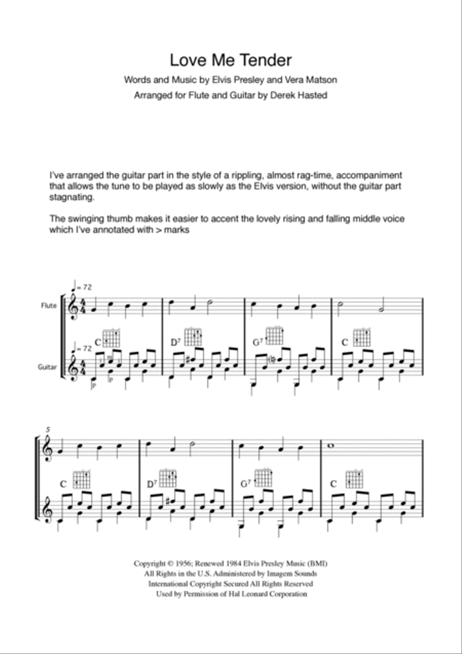 Love Me Tender Flute scores gallery preview page 2