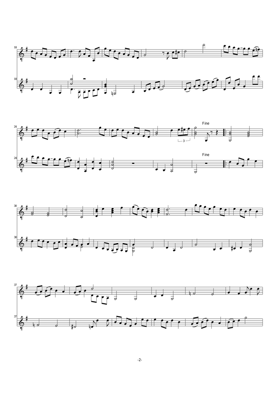 Flibbertigibbet (or Flippertygibbet) for two guitars Classical Guitar scores gallery preview page 2