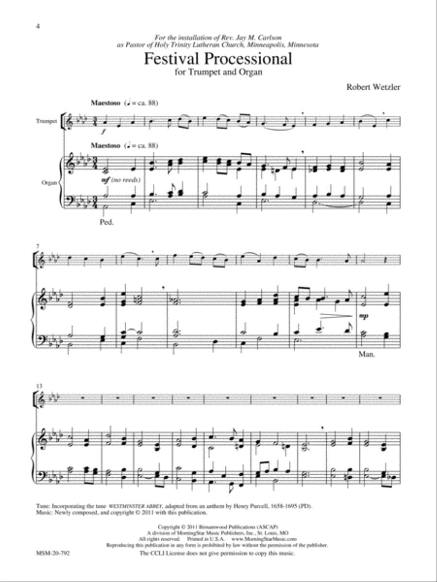 Four Pieces for Trumpet and Organ Trumpet scores gallery preview page 3