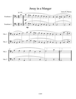 Book cover for Away in a Manger (trombone duet)