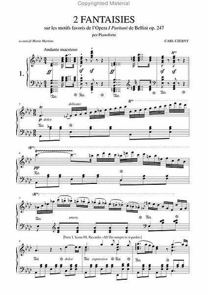 2 Fantaisies sur les motifs favoris de l’Opera "I Puritani" de Bellini Op. 247 for Piano image number null