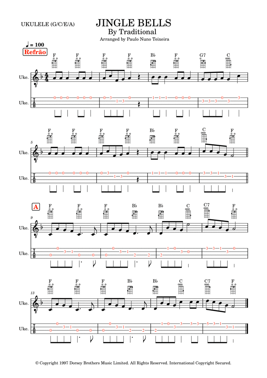 One Horse Open Sleigh (Jingle Bells) Piano scores gallery preview page 1