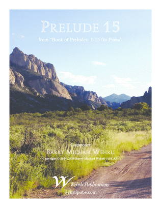 Book cover for Prelude 15 from "Book of Preludes: 1-15 for Piano"