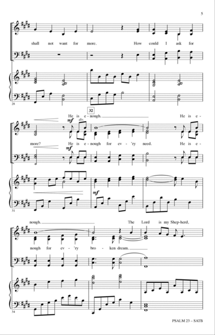Psalm 23 (A Psalm Of Hope) 4-Part scores gallery preview page 4