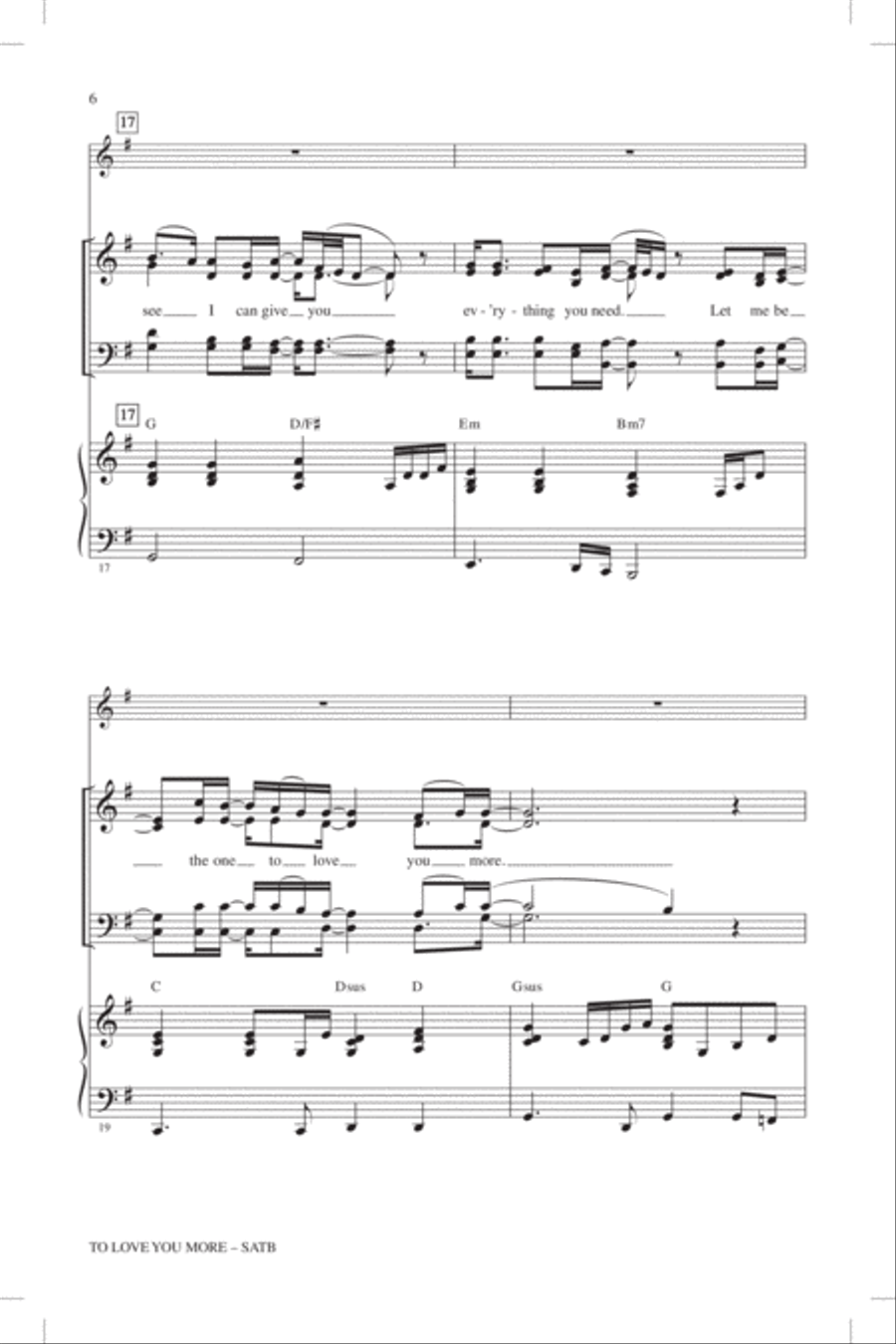 To Love You More 4-Part scores gallery preview page 5