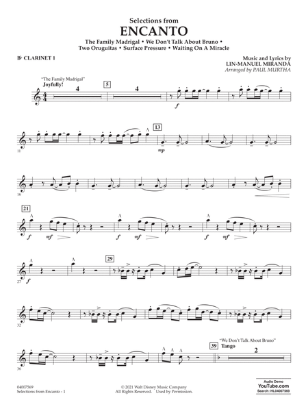 Selections from Encanto (arr. Paul Murtha) - Bb Clarinet 1