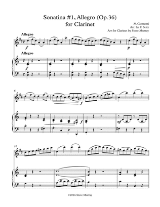 Sonata #1, Allegro for Clarinet