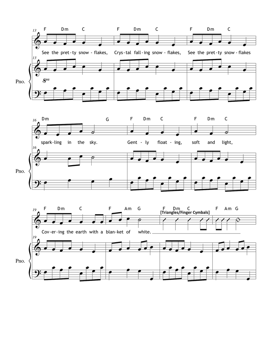 Snow is Falling, Falling Unison Choir scores gallery preview page 2