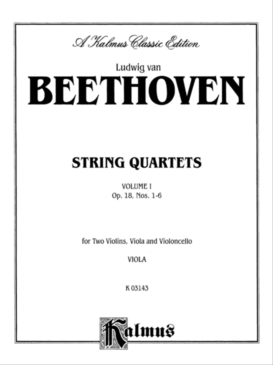 String Quartets, Volume 1