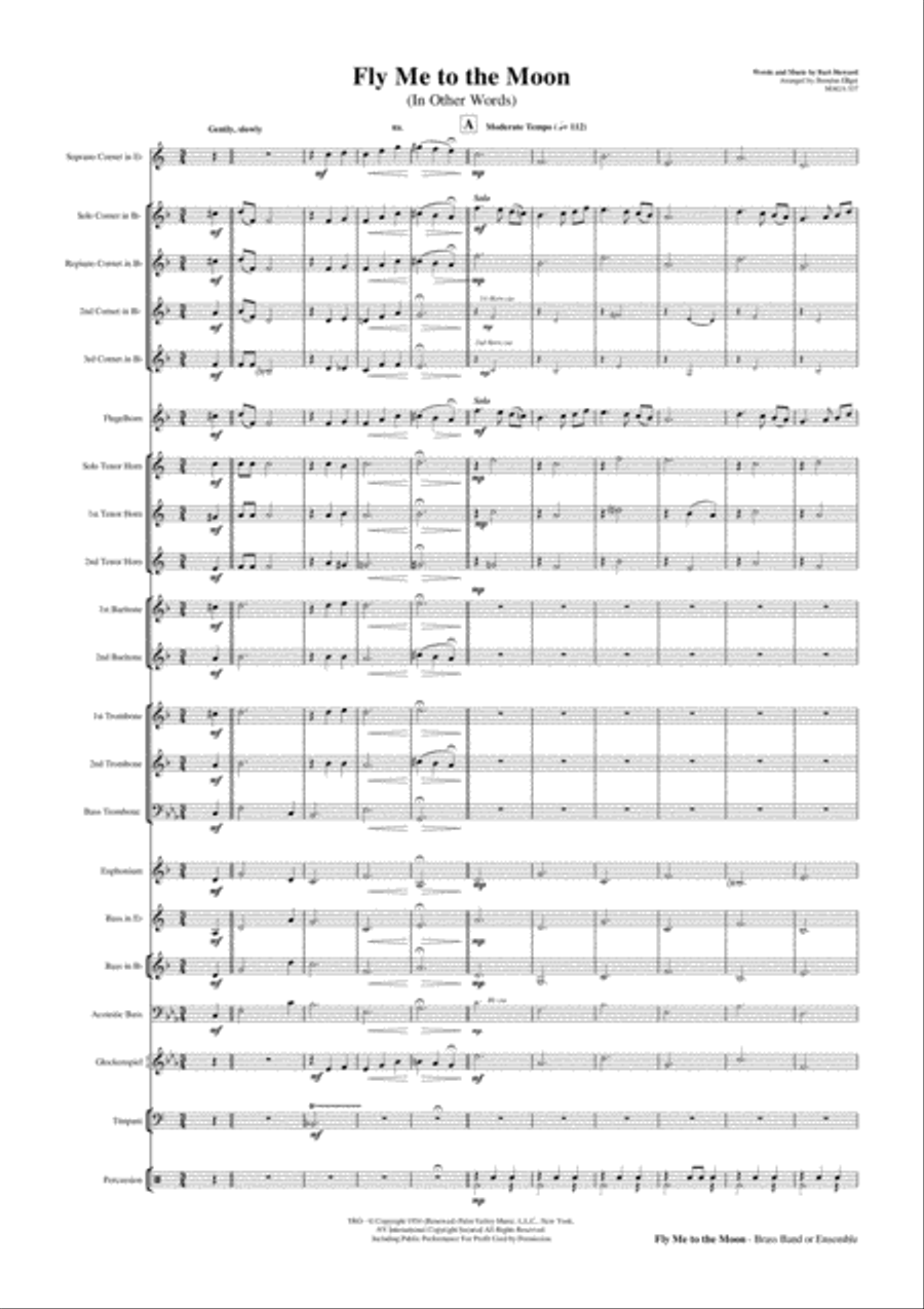 Fly Me To The Moon (in Other Words) Brass Ensemble scores gallery preview page 2