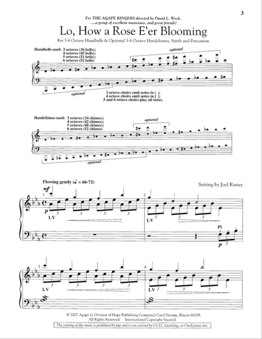 Lo, How a Rose E'er Blooming 5-Octaves scores gallery preview page 2