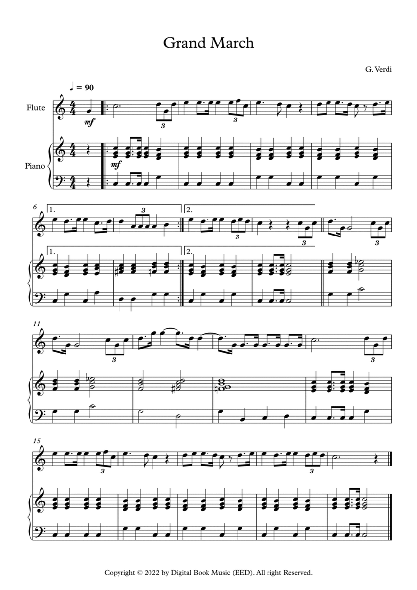 Grand March (Aida) - Giuseppe Verdi (Flute + Piano) image number null
