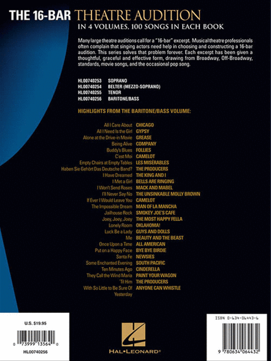 16-Bar Theatre Audition Baritone/Bass Voice scores gallery preview page 2