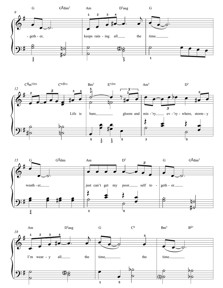Stormy Weather (Keeps Rainin' All The Time) Easy Piano scores gallery preview page 2