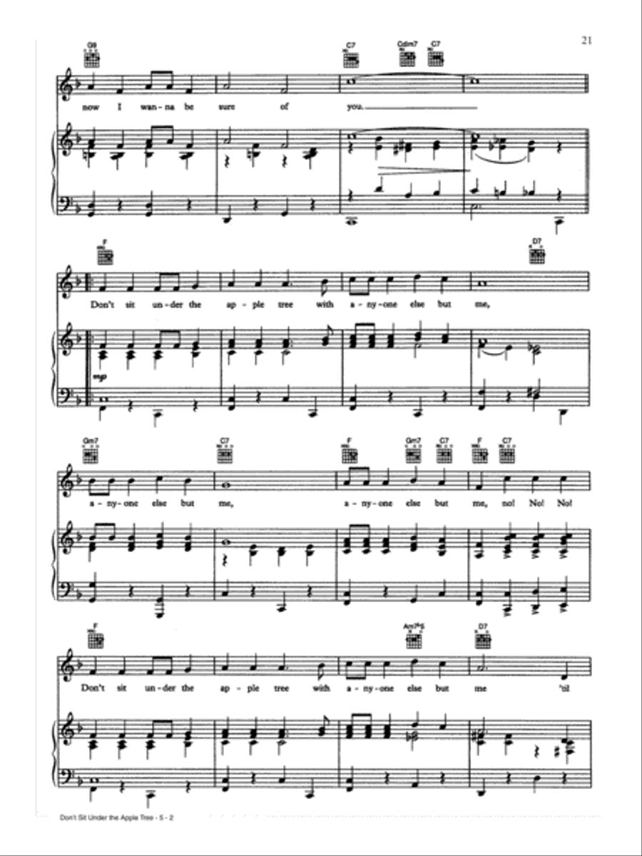 Don't Sit Under the Apple Tree (With Anyone Else But Me) Piano, Vocal, Guitar scores gallery preview page 2