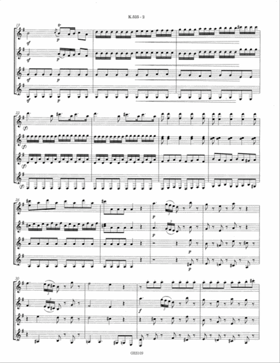 Serenade K. 525 (Eine Kleine Nachtmusik) arr. for guitar quartet