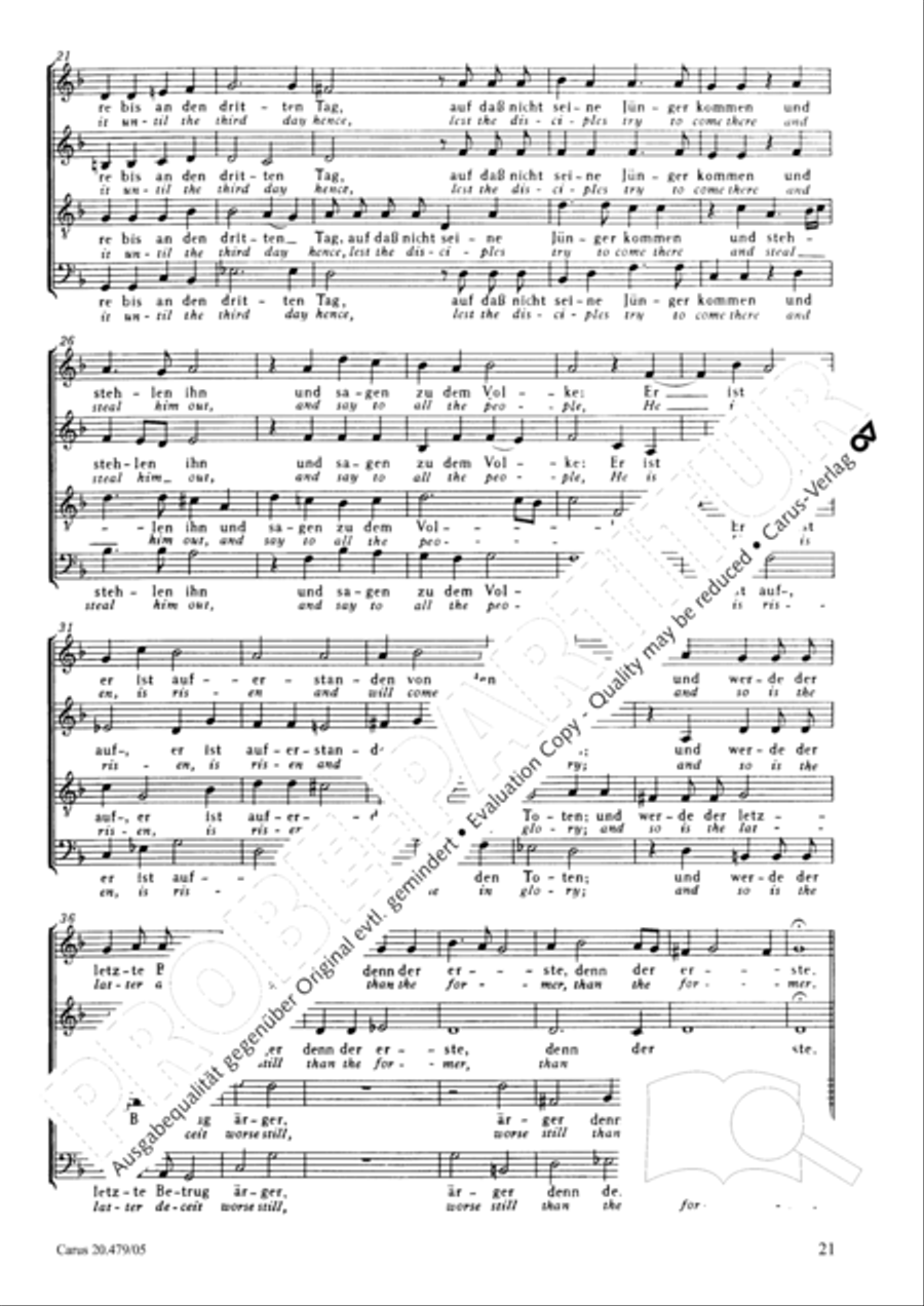 St. Matthew Passion (Matthaus-Passion) 4-Part scores gallery preview page 22