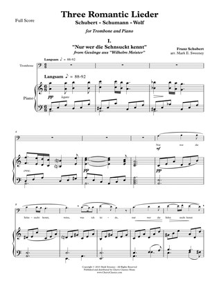 Three Romantic Lieder for Trombone and Piano