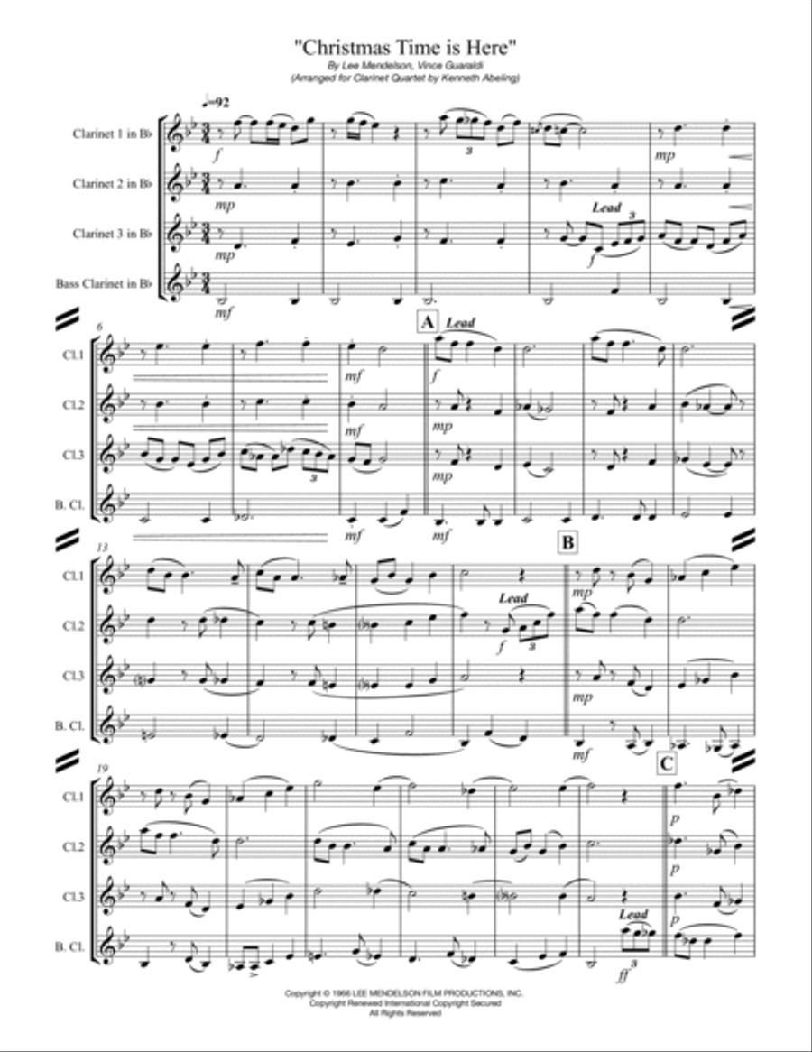 Christmas Time Is Here Woodwind Ensemble scores gallery preview page 2