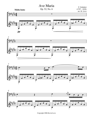 Ave Maria, E Major (Cello and Guitar) - Score and Parts