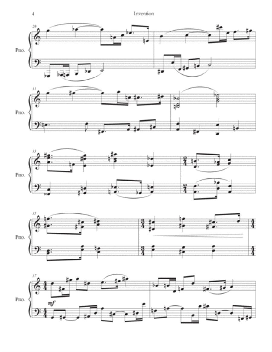 Invention Piano Solo scores gallery preview page 5