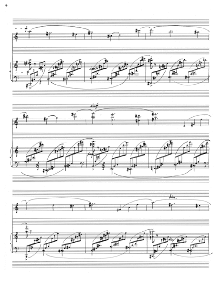 Isao Tsuruhara : ViolinSonata (1968) Violin Solo scores gallery preview page 4
