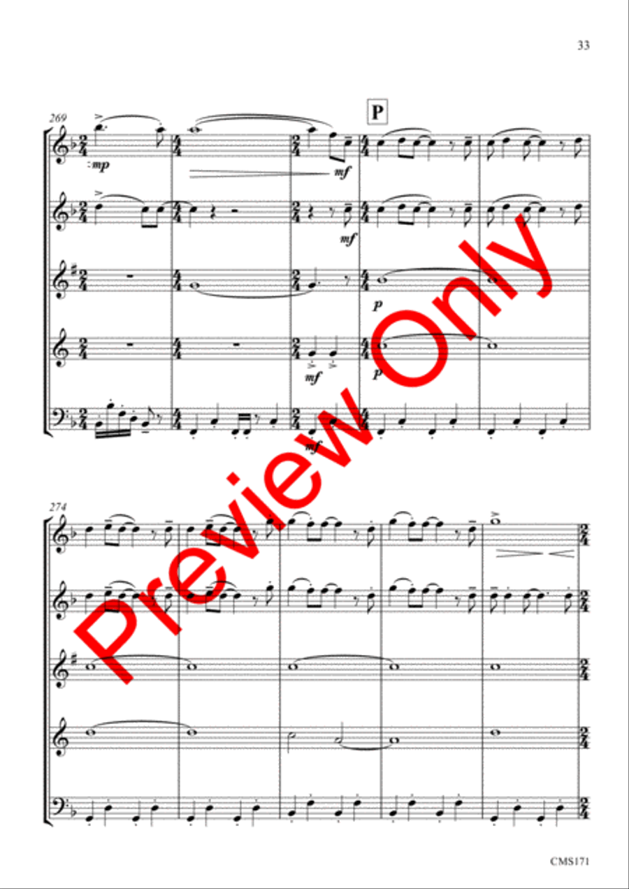 Queen Medley Fantasy Woodwind Quintet scores gallery preview page 36