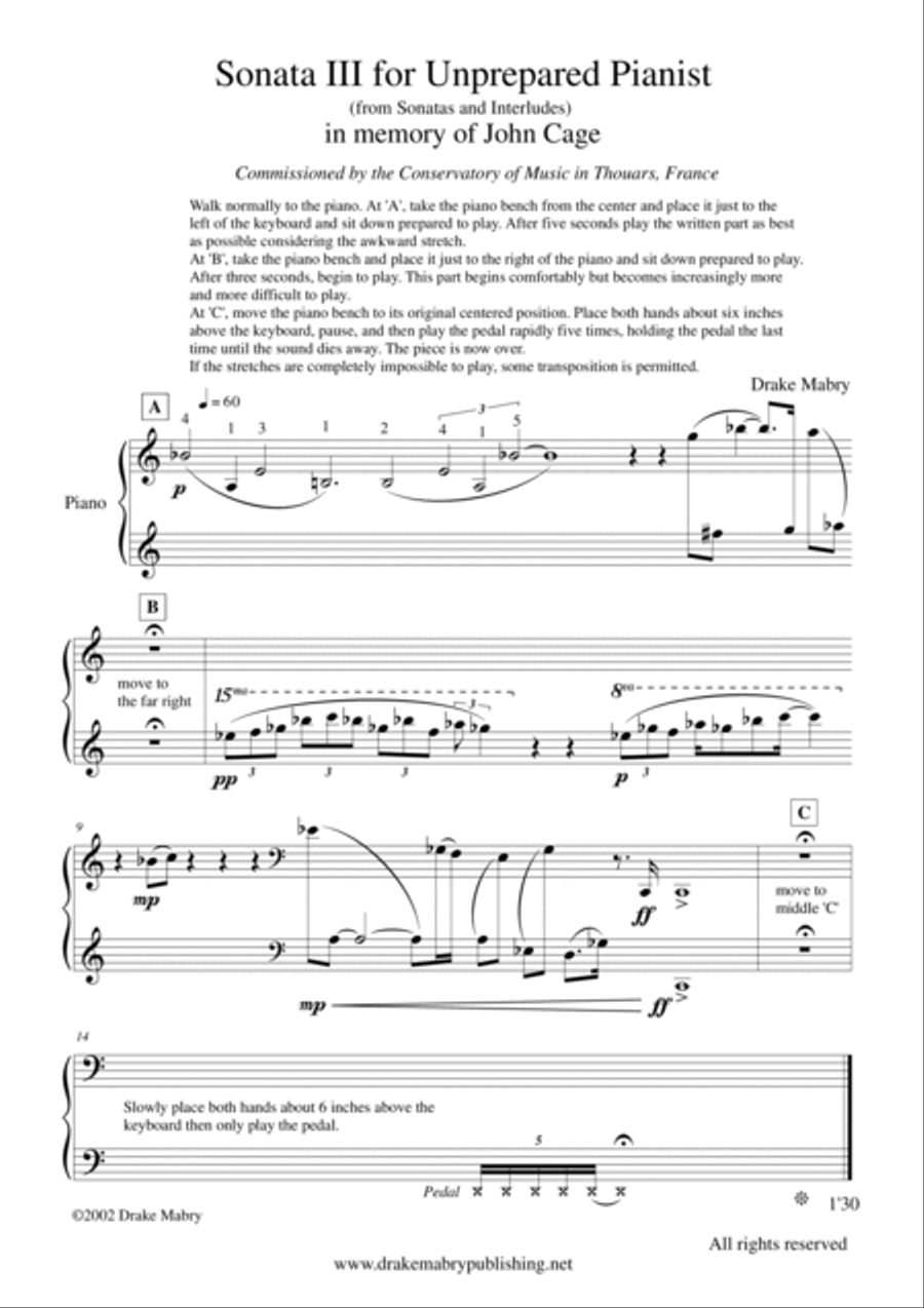 3 Sonatas and Interludes Easy Piano scores gallery preview page 3