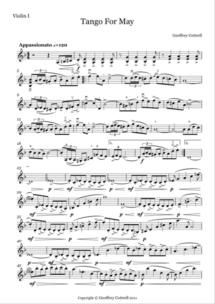 Tango for May String Quartet scores gallery preview page 2