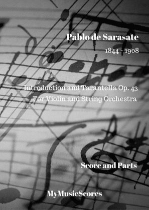 Book cover for Sarasate Introduction and Tarantella for Violin and String Orchestra