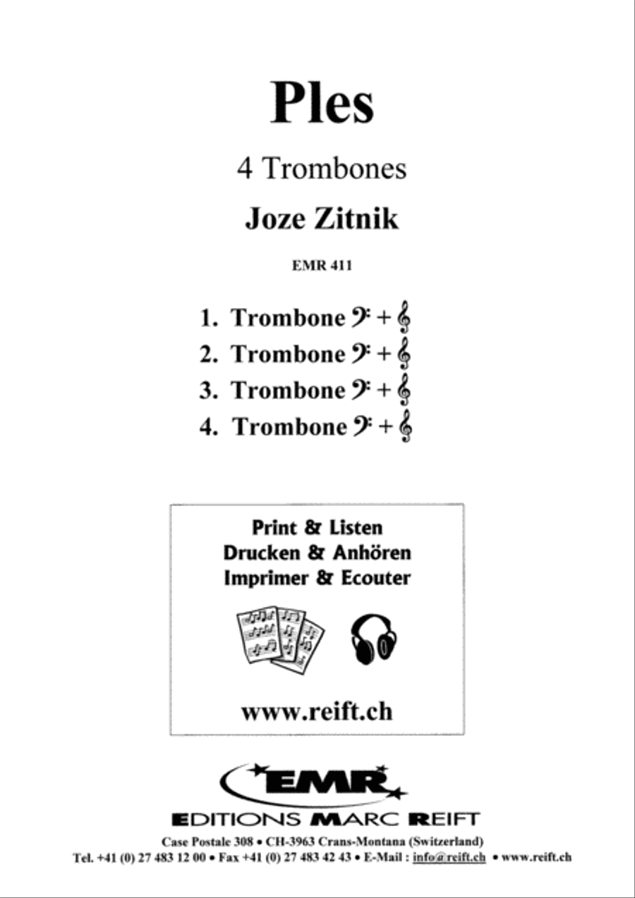 Ples Ples Trombone Quartet scores gallery preview page 2