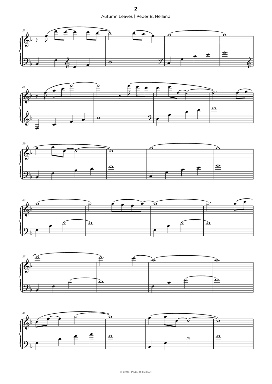 Autumn Leaves Autumn Leaves Easy Piano scores gallery preview page 2