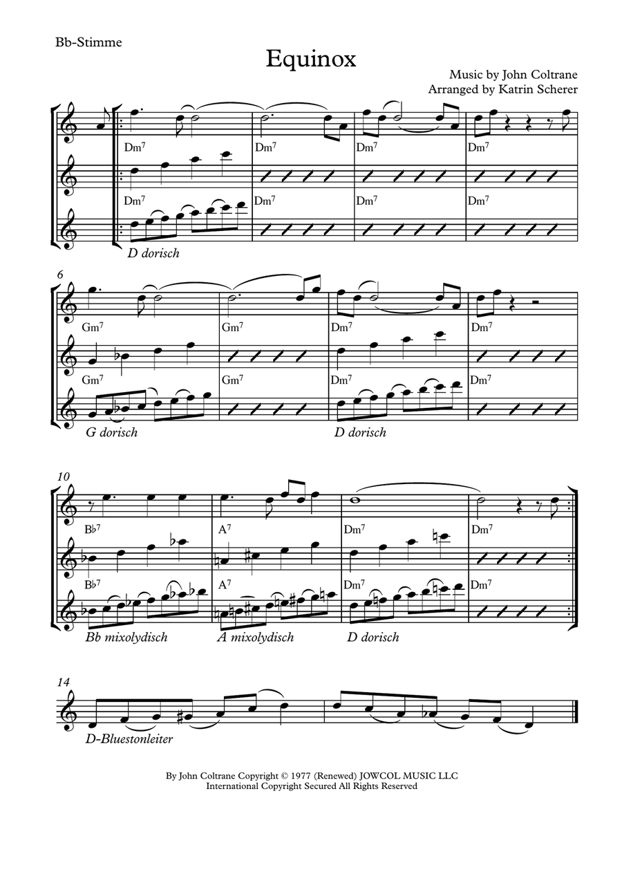 Equinox Tenor Saxophone scores gallery preview page 1