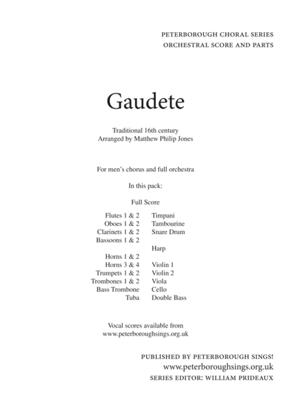Gaudete TTBB Orchestral Accompaniment Score and Parts image number null