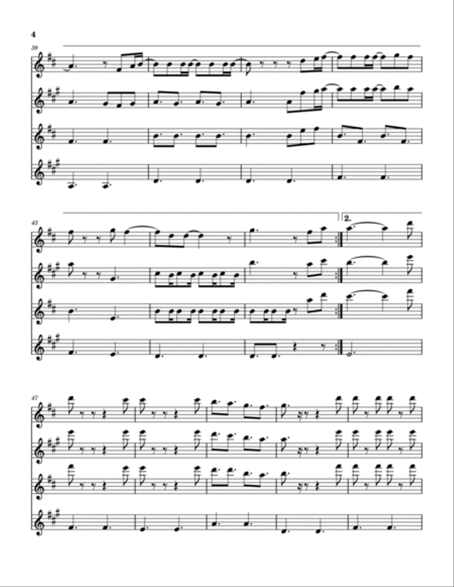 Always Saxophone Quartet scores gallery preview page 5