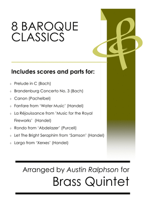 Book cover for 8 Baroque Classics - brass quintet bundle / book / pack