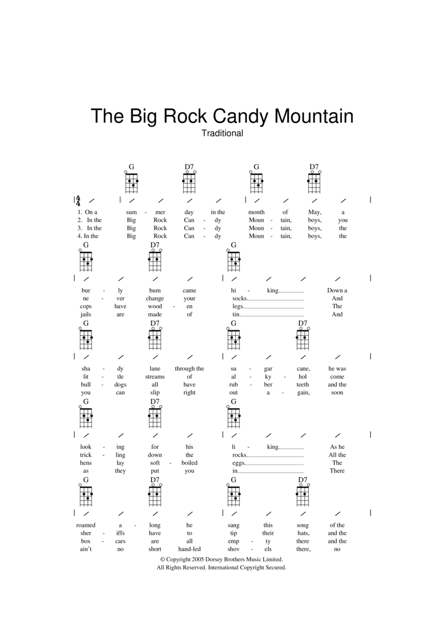 Big Rock Candy Mountain Ukulele scores gallery preview page 1