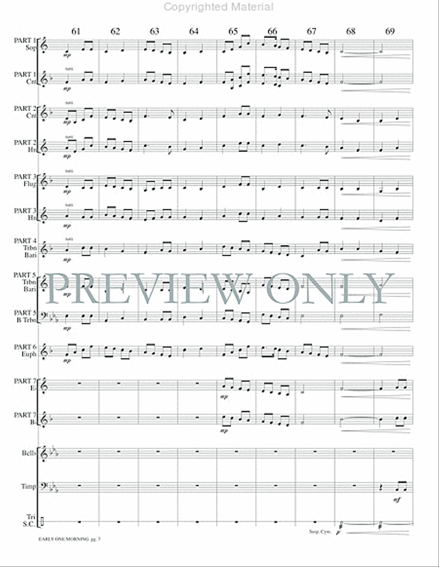 Early One Morning Concert Band scores gallery preview page 9