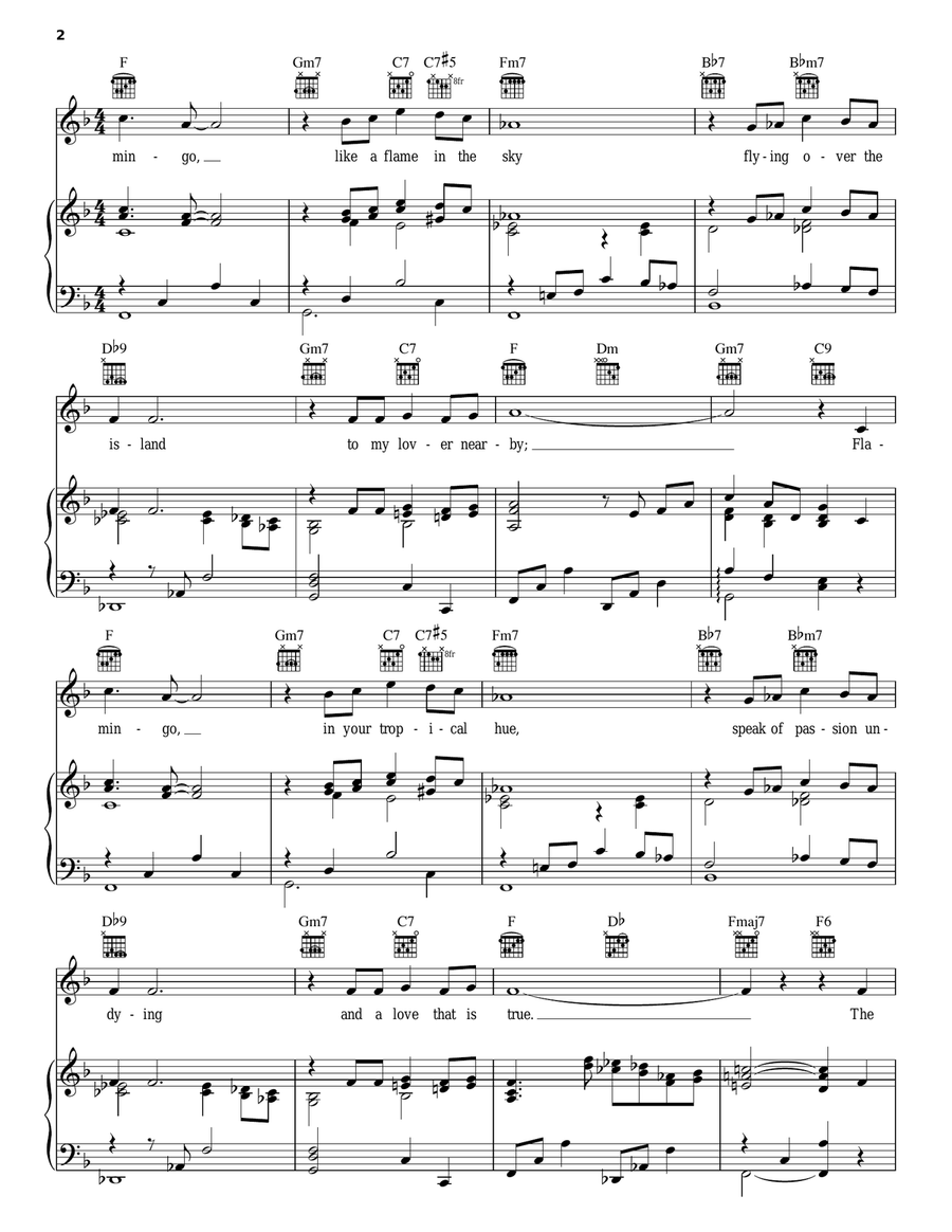 Flamingo Flamingo Piano, Vocal, Guitar scores gallery preview page 2