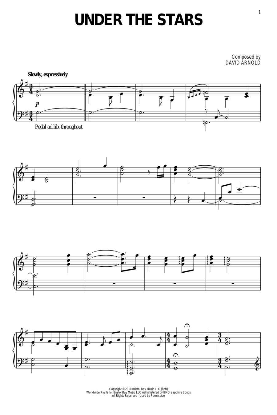 Under The Stars Under The Stars Piano Solo scores gallery preview page 1